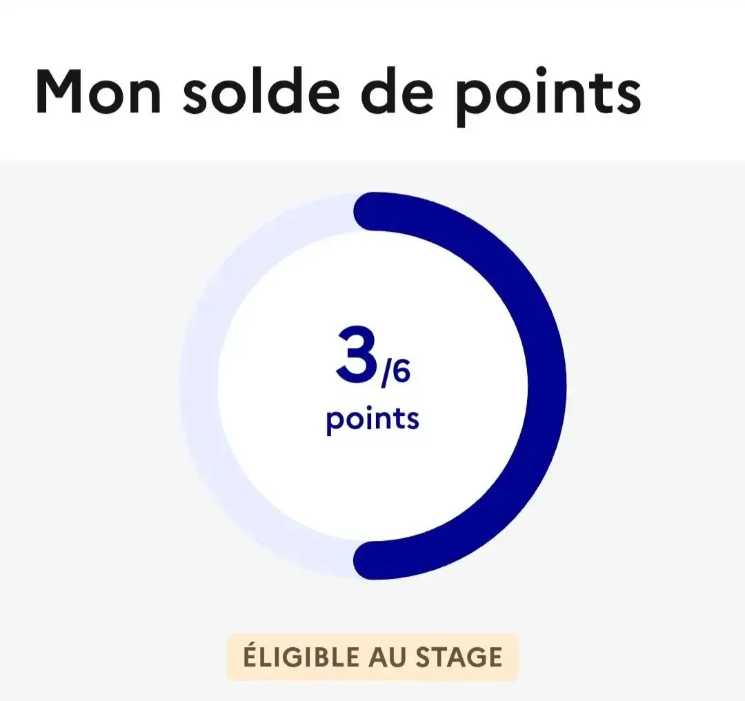 Mention éligible au stage sur MesPointsPermis